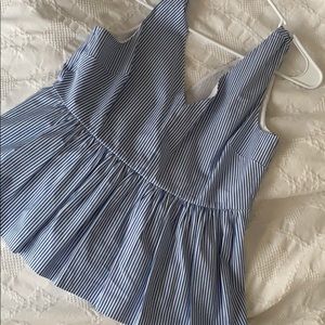 Jcrew peplum striped top